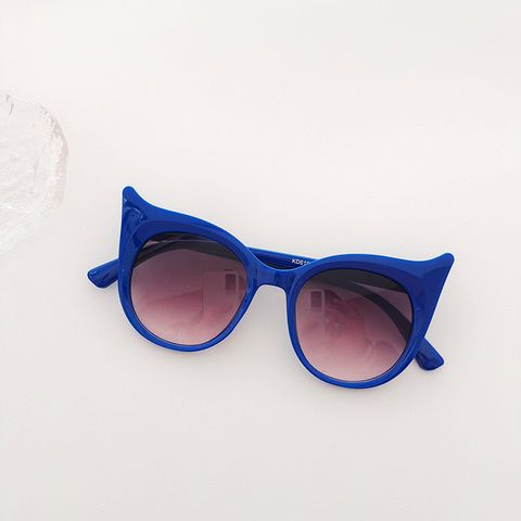 Cartoon Style Solid Color Pc Resin Round Frame Full Frame Kids Sunglasses