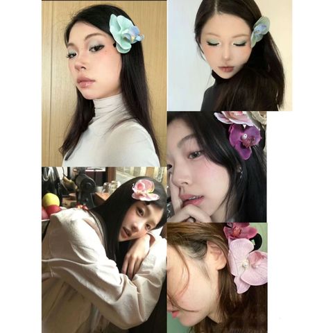 Women's Sweet Flower Cloth Hair Clip