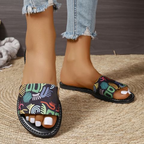 Women's Vintage Style Multicolor Point Toe Slides Slippers