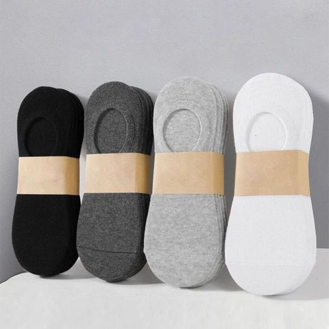 Men's Casual Solid Color Cotton Jacquard Ankle Socks A Pair