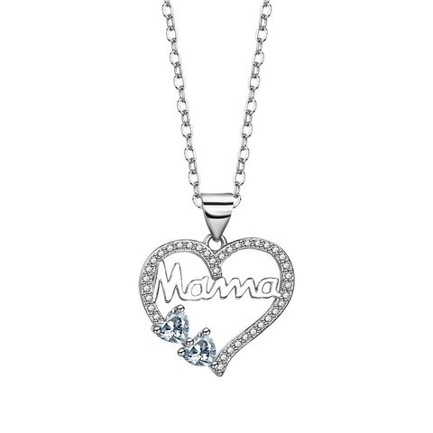 Copper Elegant Simple Style Letter Heart Shape Plating Pendant Necklace