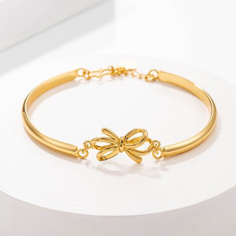 Copper Elegant Simple Style Bow Knot Plating Bracelets