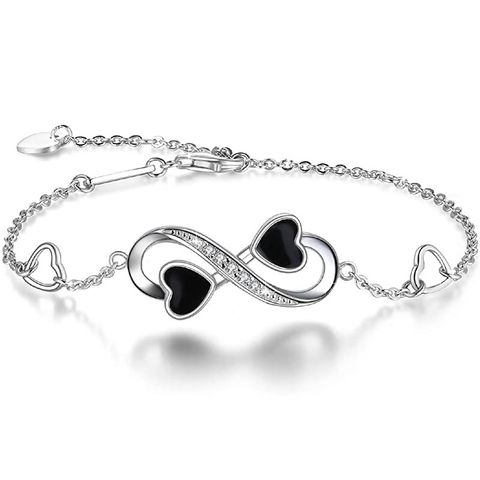 Sterling Silber Elegant Einfacher Stil Unendlichkeit Herzform Emaille Armbänder