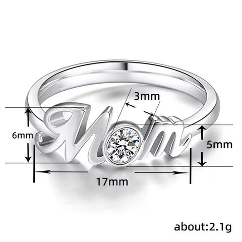 Wholesale Elegant Simple Style Letter Copper Plating Rings
