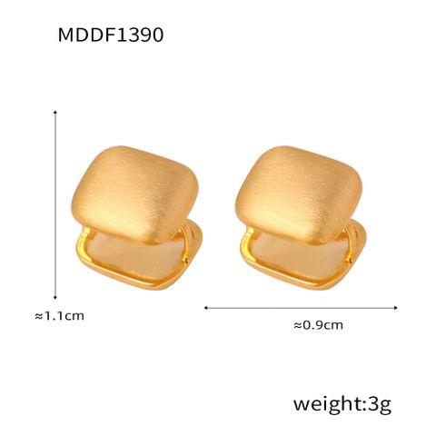 1 Pair Simple Style Irregular Solid Color Plating Copper 18k Gold Plated Ear Studs