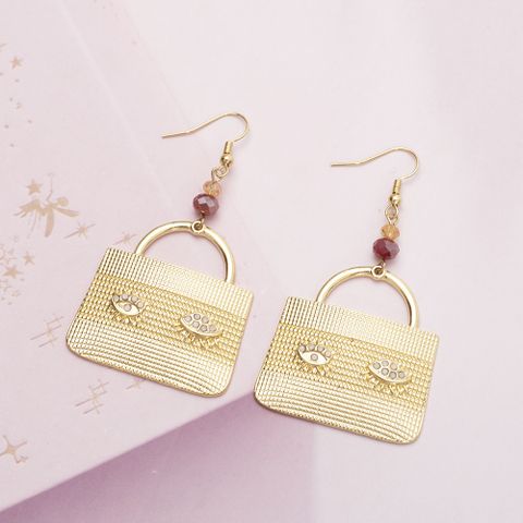 1 Pair Casual Simple Style Bag Alloy Drop Earrings