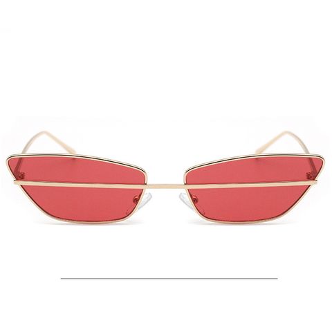 Streetwear Color Block Resin Cat Eye Full Frame Women's Sunglasses