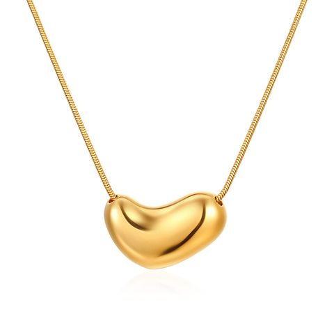 Stainless Steel 18K Gold Plated Simple Style Solid Color Necklace