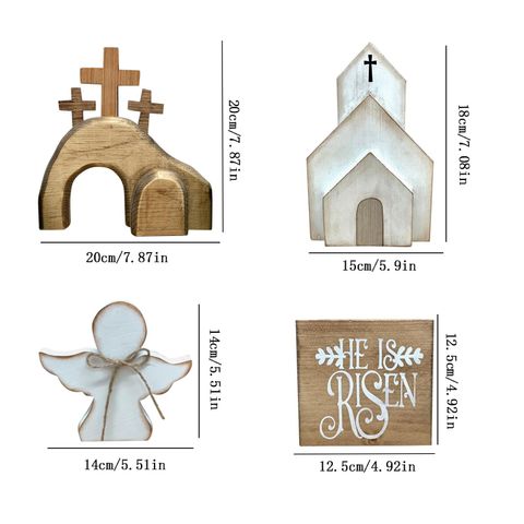 Easter Classical Cross Cartoon House Kt Board Ornaments