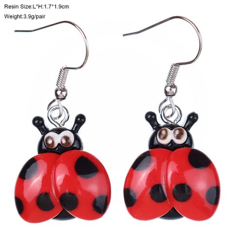 1 Pair Cartoon Style Cute Insect Plastic Drop Earrings