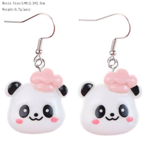1 Pair Cartoon Style Cute Panda Plastic Drop Earrings