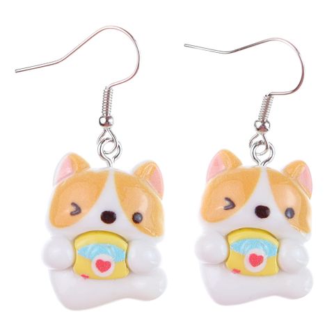 1 Pair Cartoon Style Cute Dog Plastic Drop Earrings