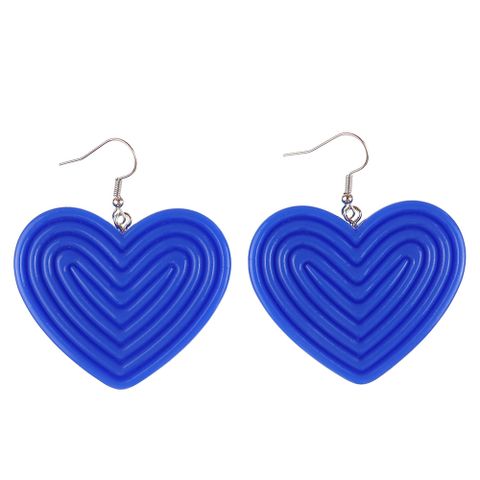 1 Pair Casual Simple Style Heart Shape Plastic Earrings