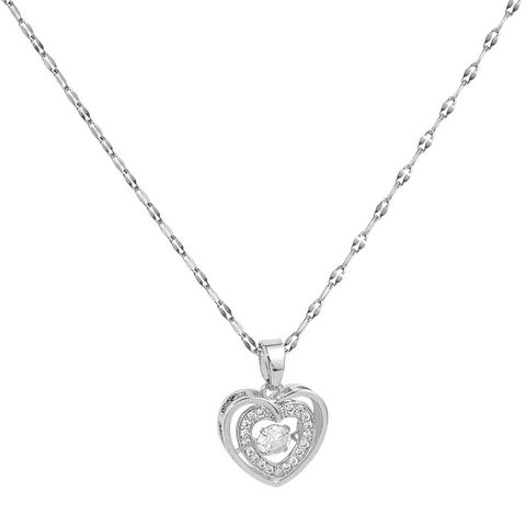 Titanium Steel Sweet Heart Shape Plating Pendant Necklace