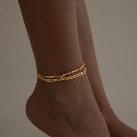 Casual Simple Style Geometric Copper Women's Anklet