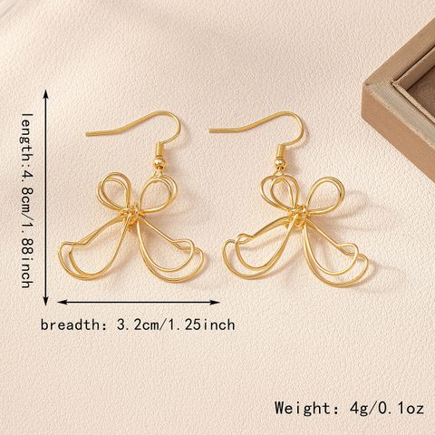 1 Pair Simple Style Bow Knot Plating Alloy Drop Earrings