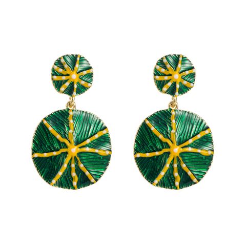 1 Pair Elegant Luxurious Round Plating Alloy Gold Plated Drop Earrings