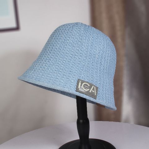 Women's Simple Style Letter Braid Flat Eaves Bucket Hat