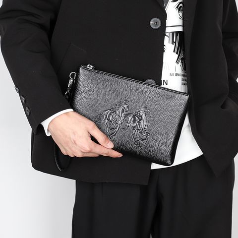 Women's Animal Pu Leather Zipper Clutch Bag