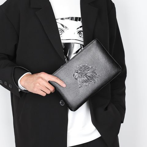 Men's Flamingo Pu Leather Zipper Clutch Bag