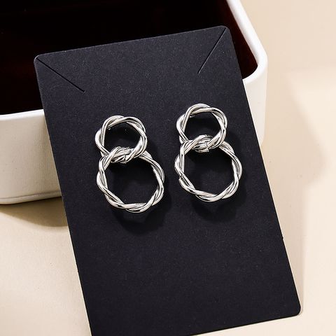 1 Pair IG Style Simple Style Circle Plating Hollow Out Alloy Drop Earrings