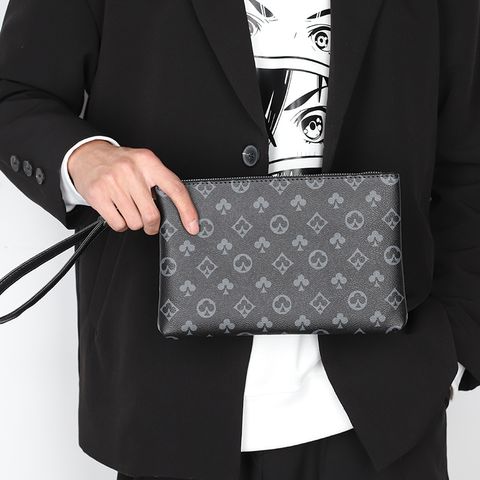 Men's Poker Zipper Clutch Bag