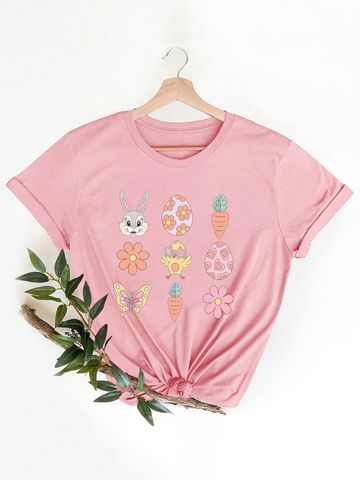 Women's T-shirt Short Sleeve T-Shirts Printing Casual Streetwear Animal Flower
