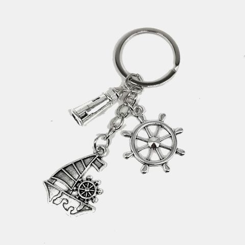 Gothic Vintage Style Tropical Ship Rudder Anchor Alloy Metal Bag Pendant Keychain