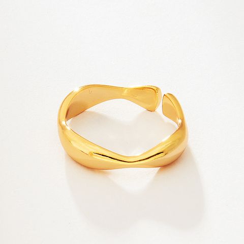 Wholesale Simple Style Solid Color Knot Brass Plating Open Rings