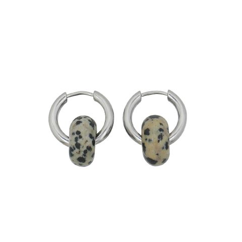 1 Pair Simple Style Geometric Agate Tiger Eye Copper Earrings