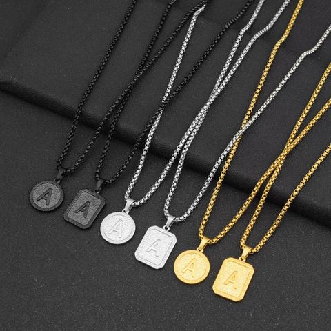 Titanium Steel IG Style Simple Style Letter Pendant Necklace