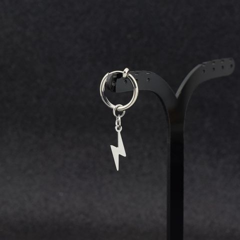 1 Piece Simple Style Lightning Polishing Stainless Steel Drop Earrings Ear Cuffs