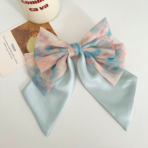 Sweet Ditsy Floral Bow Knot Cloth Hair Clip 1 Piece