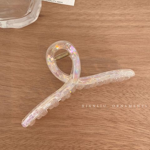 Women's Simple Style Solid Color Transparent Plastic Plating Hair Claws