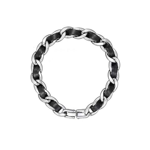 Titanium Steel Hip-Hop Geometric Polishing Chain Jewelry Set