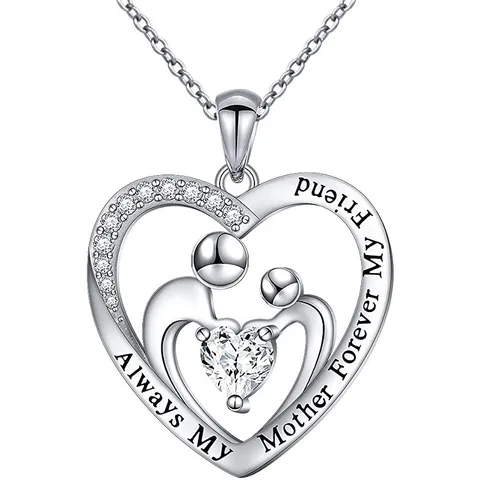 1 Piece Sterling Silver Zircon Letter Heart Shape Pendant