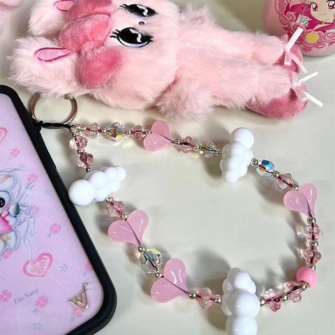 Sweet Clouds Heart Shape Resin Mobile Phone Chain