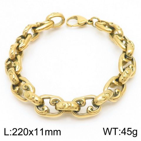 Stainless Steel 18K Gold Plated Casual Simple Style Solid Color Bracelets