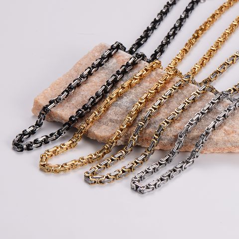 Hip-Hop Rock Geometric Stainless Steel 18K Gold Plated Women's Necklace