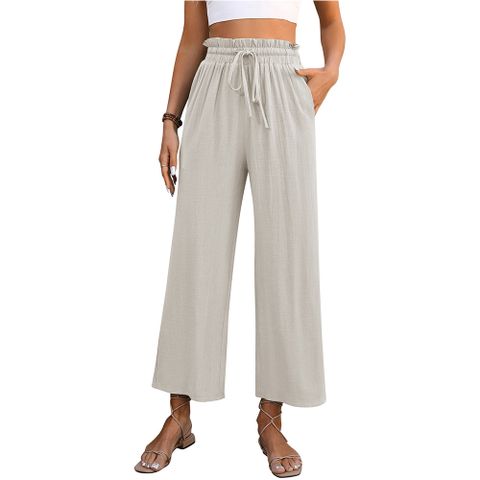 Women's Holiday Daily Vintage Style Solid Color Full Length Pocket Casual Pants