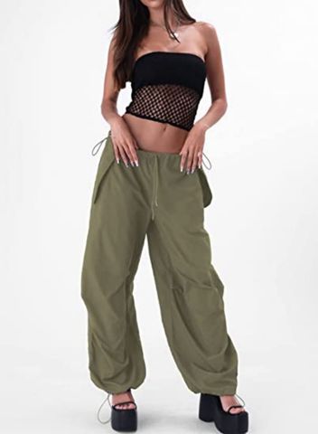 Women's Holiday Daily Simple Style Solid Color Full Length Pocket Cargo Pants