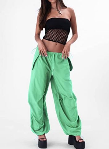 Women's Holiday Daily Simple Style Solid Color Full Length Pocket Cargo Pants