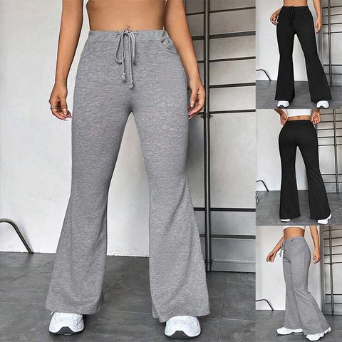 Women's Holiday Daily Streetwear Solid Color Full Length Pocket Casual Pants