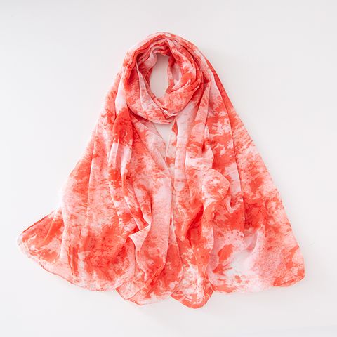 Adults Simple Style Tie Dye Chiffon Printing Dyeing Scarf