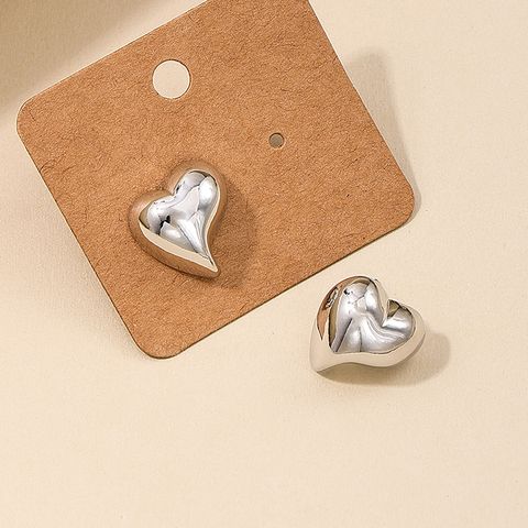 1 Pair Nordic Style Simple Style Heart Shape Alloy Ear Studs