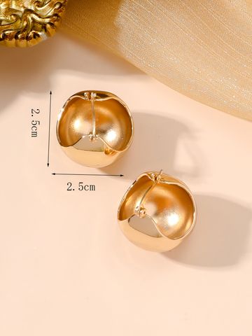 1 Pair Simple Style Solid Color Alloy Hoop Earrings