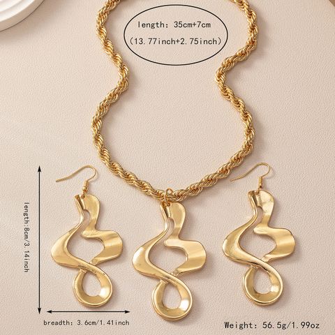 Elegant Glam Geometric Alloy Plating Women's Earrings Necklace
