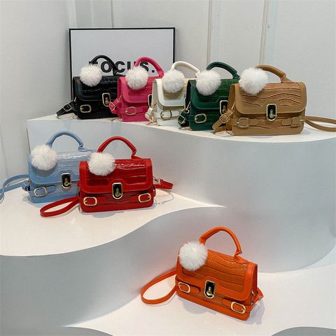 Women's Pu Leather Solid Color Elegant Flip Cover Handbag