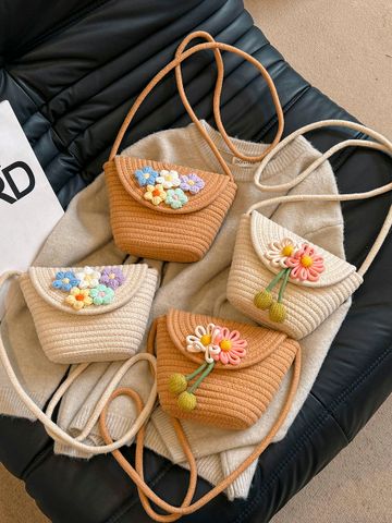 Mujeres Trenza Color Sólido Flor Estilo Clásico Hilo De Coser Gire La Tapa Bolso Bandolera