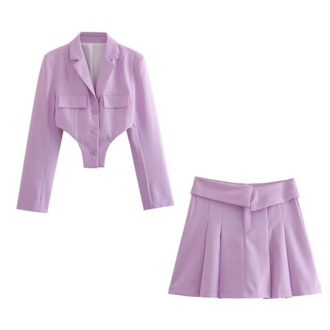 Holiday Street Women's Elegant Streetwear Solid Color Polyester Skirt Sets Skirt Sets